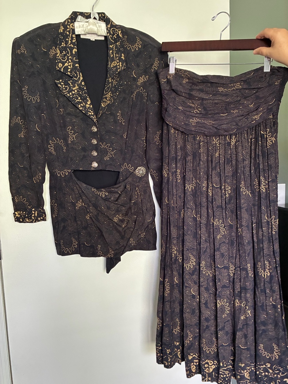Stunning Dark Acadamia Button Coat and Matching Broom Skirt